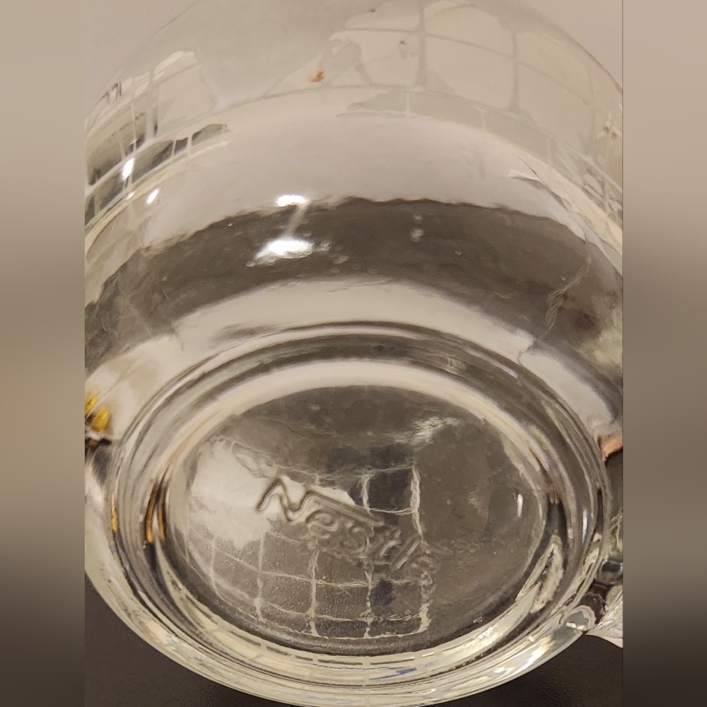 Vintage Nestlé Nescafé World Globe Etched Clear Glass Coffee Mug/Cup 6oz. - Picture 4 of 5